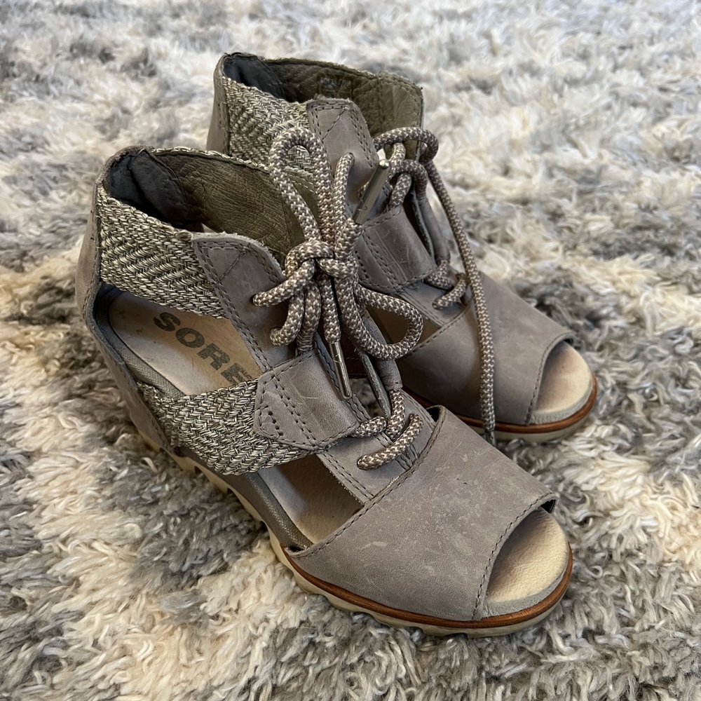 SOLD Sorel lace up wedge sandals
